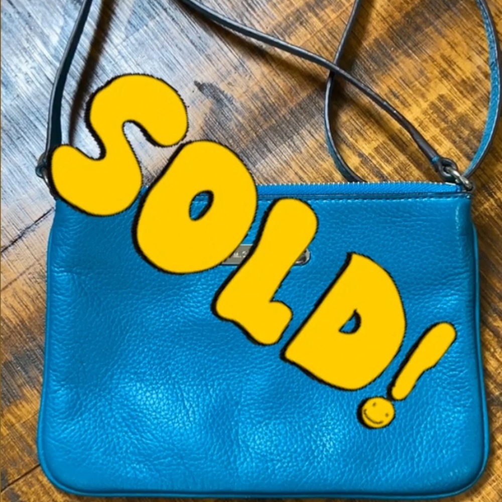 SOLD ON EBAY Michael Kors Teal leather crossbody